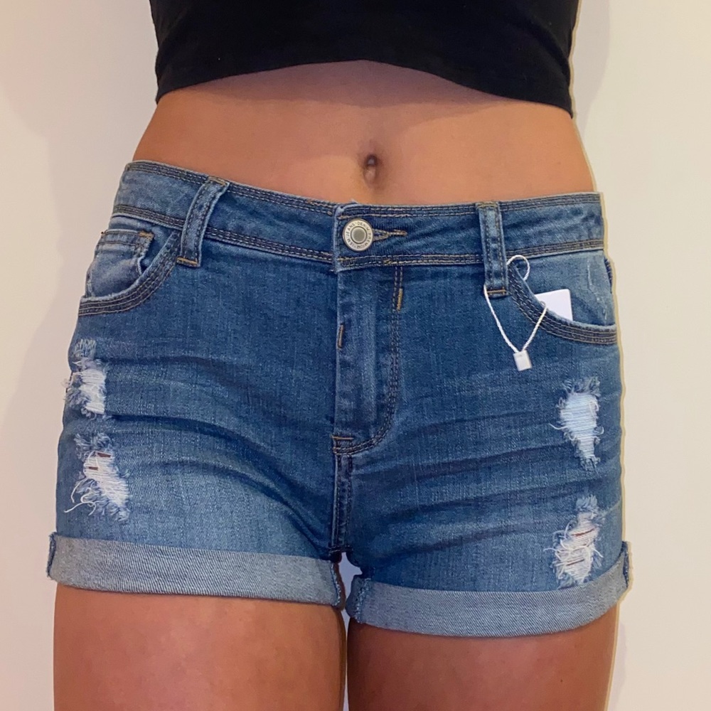 Mid Rise Jean Shorts - Picture 2 of 3